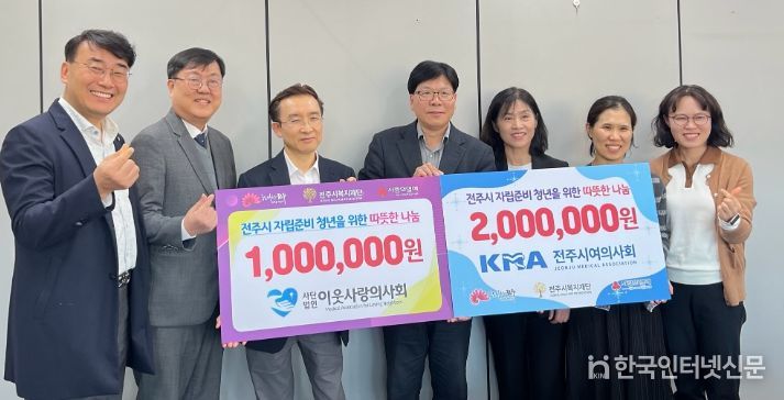 전주시 여의사회·사)이웃사랑의사회,자립준비청년 지원사업 후원금 전달