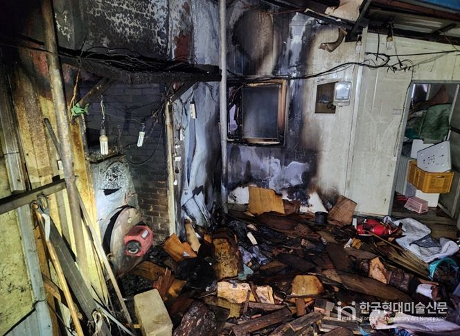 화목보일러 주변 연소 상황