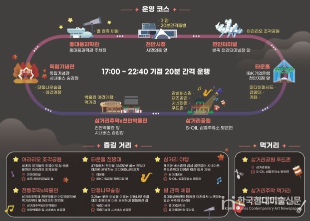 야간 순환형 투어버스 ‘별빛 한바퀴 시즌2’ 홍보문.