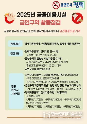 평택시, 2025년 하반기 공중이용시설 금연 합동 지도점검