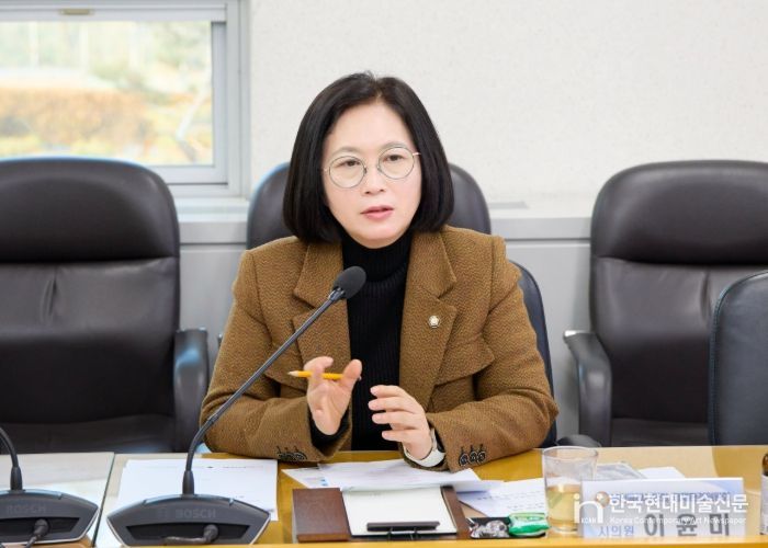용인시 종이팩 재활용 활성화 및 지원 조례 제정을 위한 간담회에서 이윤미 의원이 발언하고 있다.