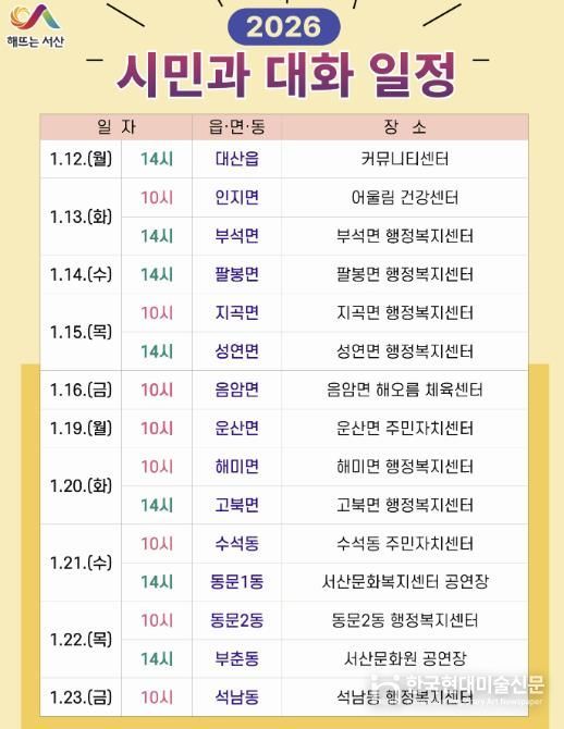 2026년 시민과 대화 일정표