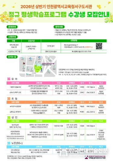 상반기 평생학습프로그램 학습자 모집