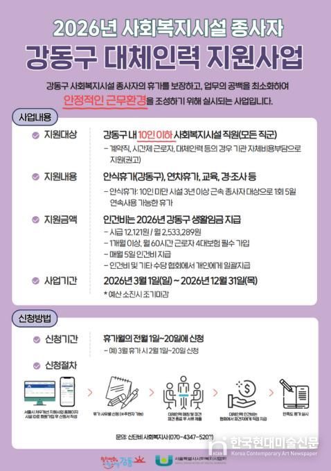 2026년 사회복지시설 종사자 대체인력 지원사업 안내문