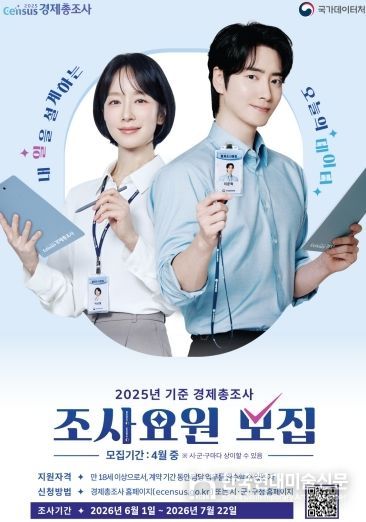 2025년 기준 경제총조사 조사요원 모집 홍보물