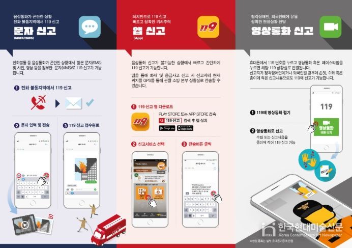 문자·영상·앱으로 119 신고